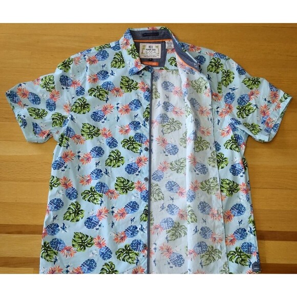 MBX Paradise Shirt Short Sleeve Premium Goods Tropical Button Down Mens L - Picture 9 of 16